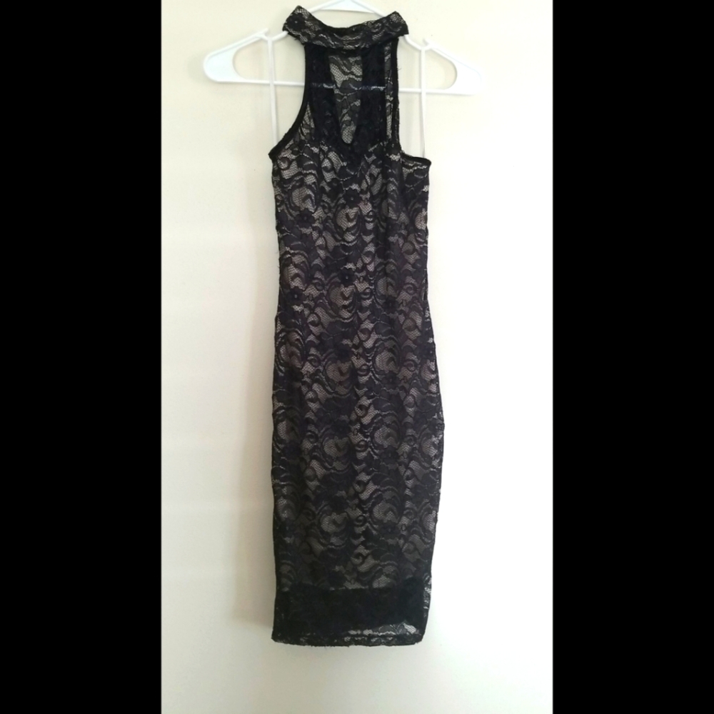 NEW LISTING! HotMiamiStyles Nude Illusion Lace Dress - Picture 10 of 16
